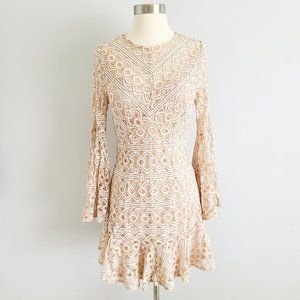 Selfie Leslie lace bell sleeve mini dress